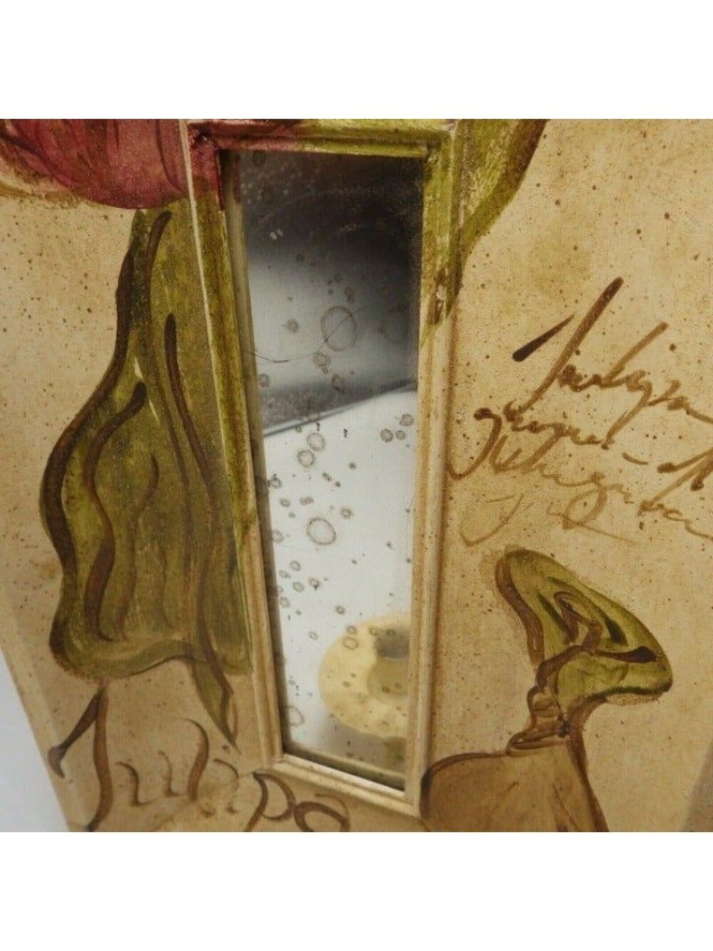 Tulipa Candle Sconce Mirror Portugal Wall Mount Distressed shabby Chic Cottage - Picture 5 of 11